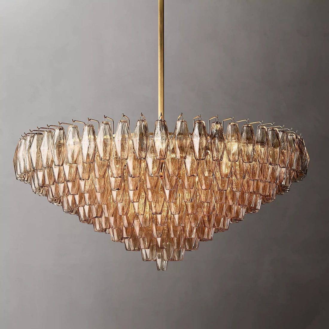 Chara Glass Tiered Round Chandelier 47"