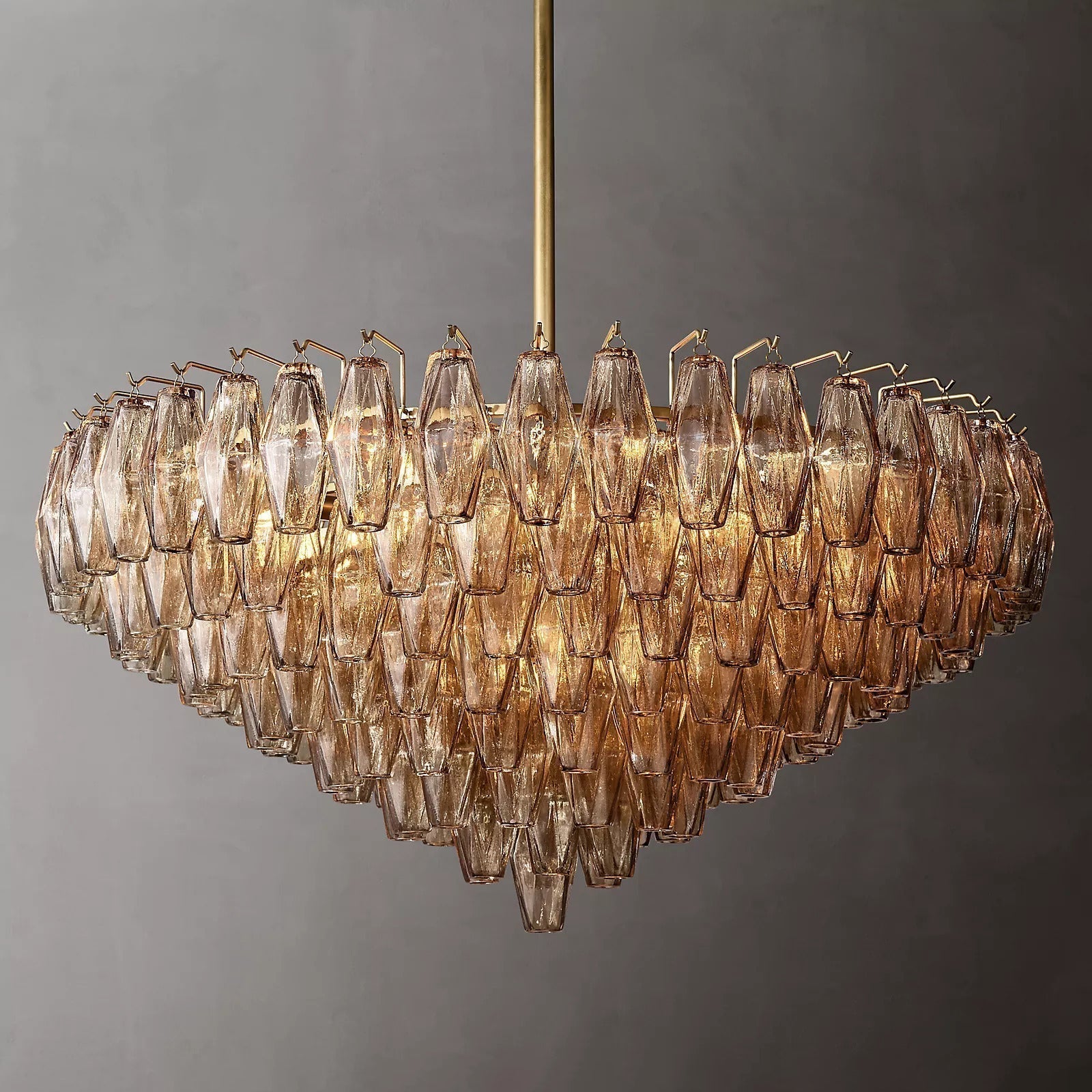 Chara Glass Tiered Round Chandelier 37"