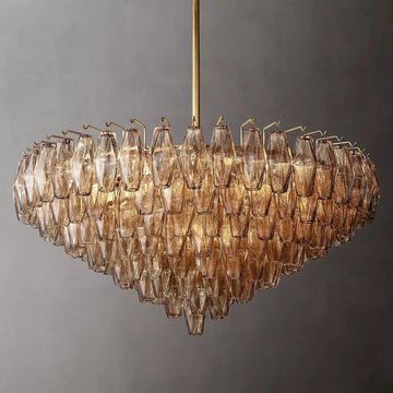 Chara Glass Tiered Round Chandelier 37"