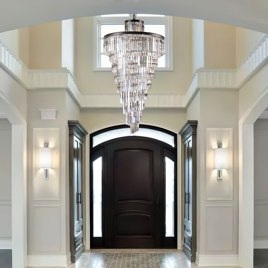 Apex Odeon Spiral Tiered/ Layered Crystal Fringe Chandelier