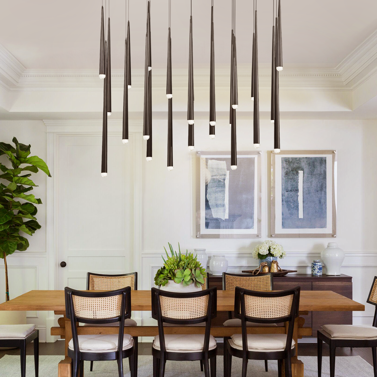 Anthropology Rectangle Tubular Pendant Light