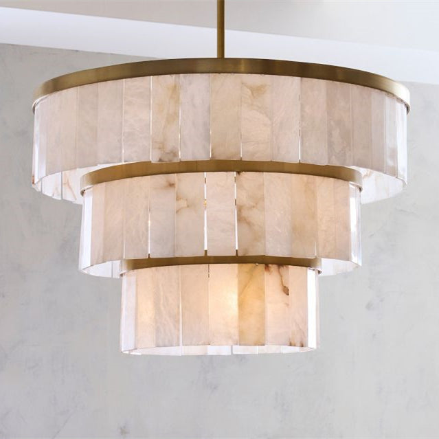 Windham Alabaster 3 Tier Chandelier Lighting