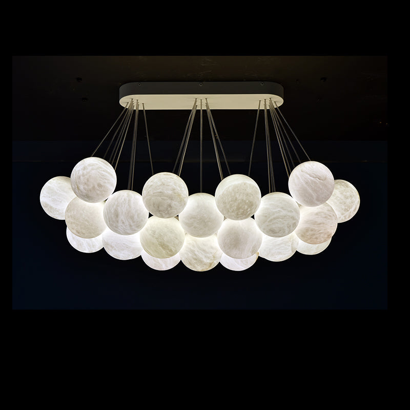 Alabaster 27-Ball Chandelier for Timeless Luxury