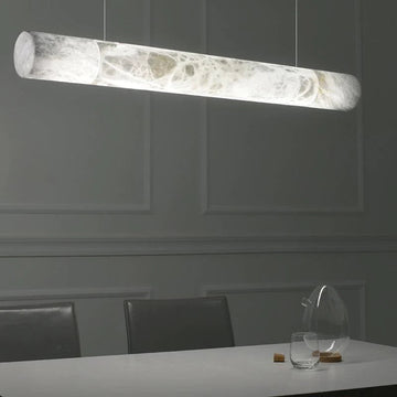 Avis Alabaster Linear Pendant Light Over Kitchen Island