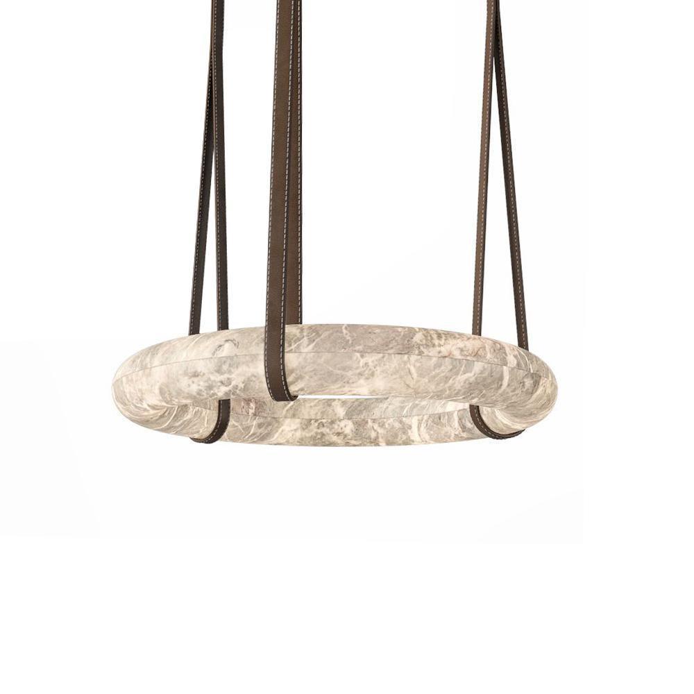 Stephen Pendant Alabaster chandelier, Halo Ring chandelier