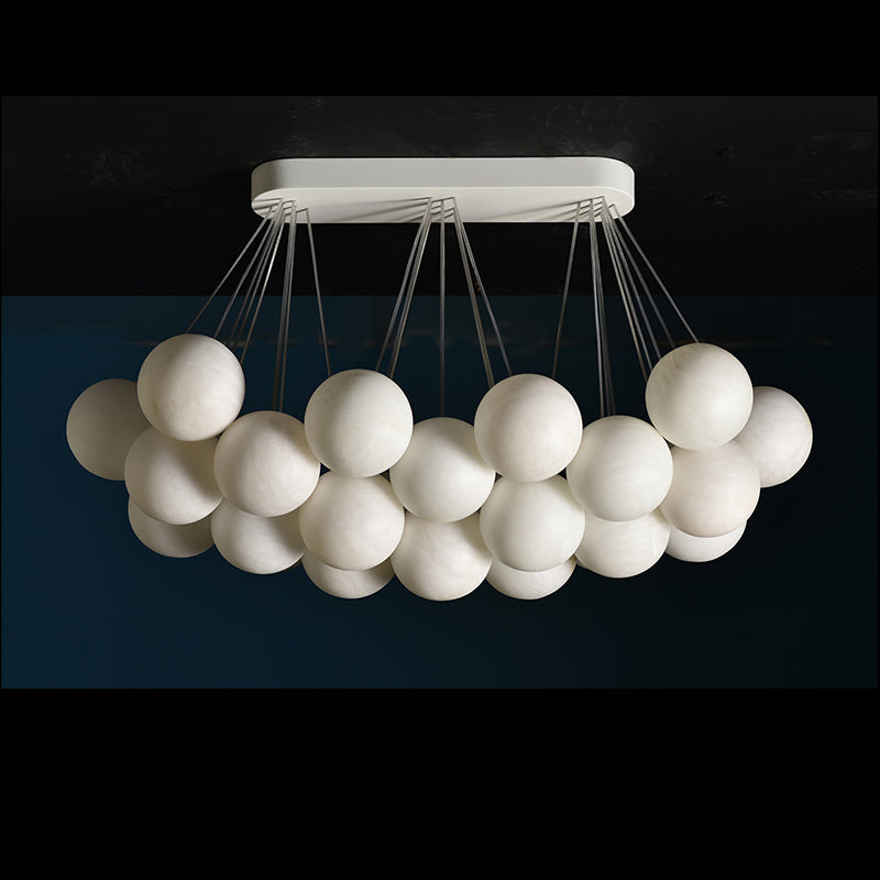 Alabaster 27-Ball Chandelier for Timeless Luxury