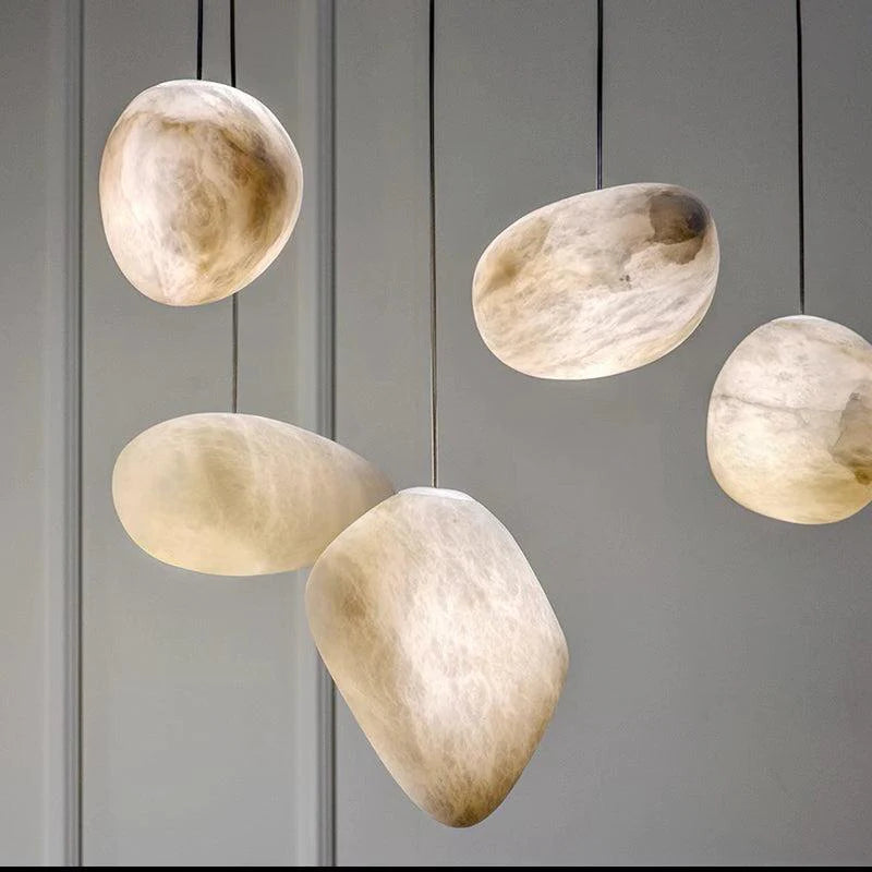 Aura Handcrafted Alabaster Pendant Light, Natural Stone Pendant