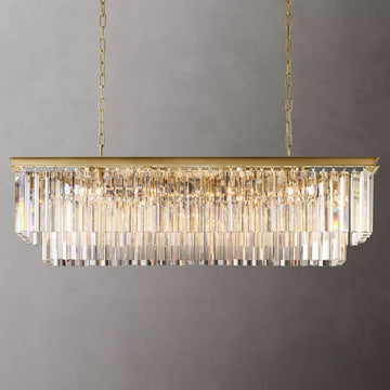 1920S Odeon Rectangular Chandelier 49"