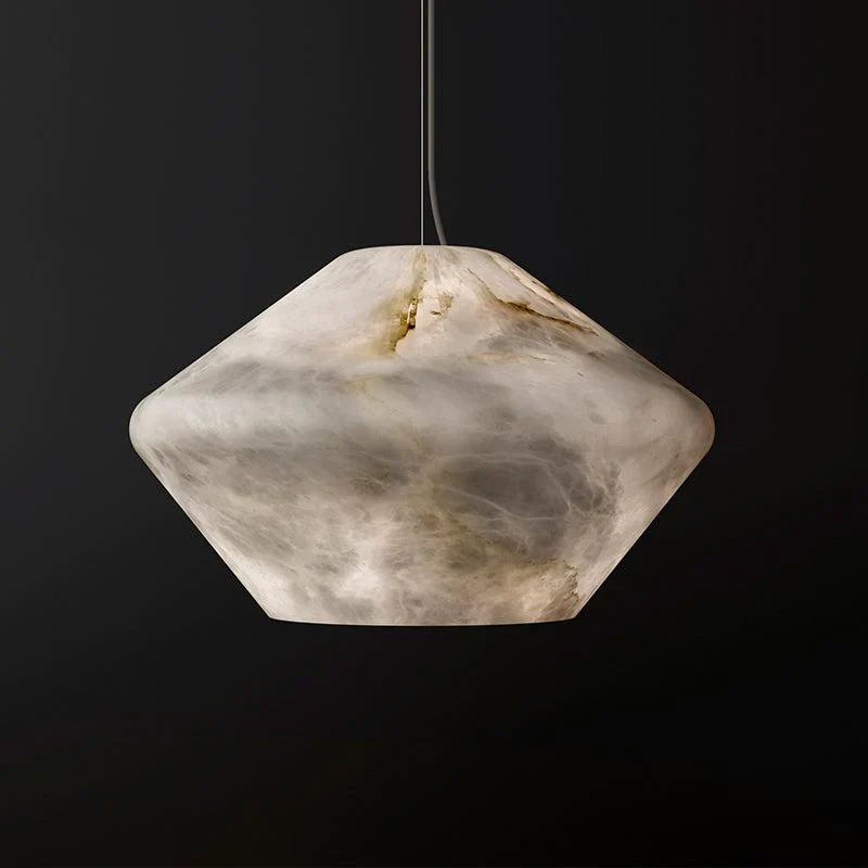 Isaac Decorative Alabaster Bedside Pendant Light, Living Room Pendant Light