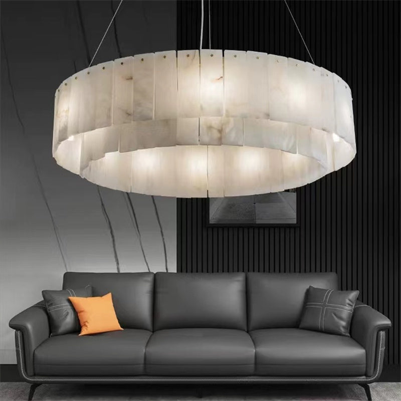 Brenda alabaster 2-Tier Round chandelier