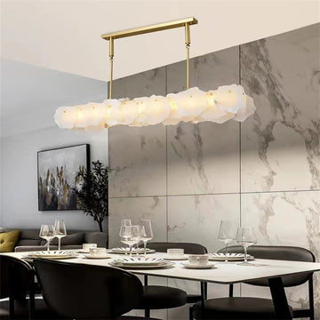 August Alabaster Length Chandelier, Marble Chandelier