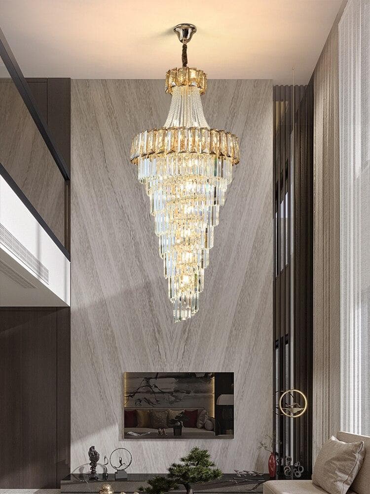 Large Crystal Chandelier Amber / Smoke gray