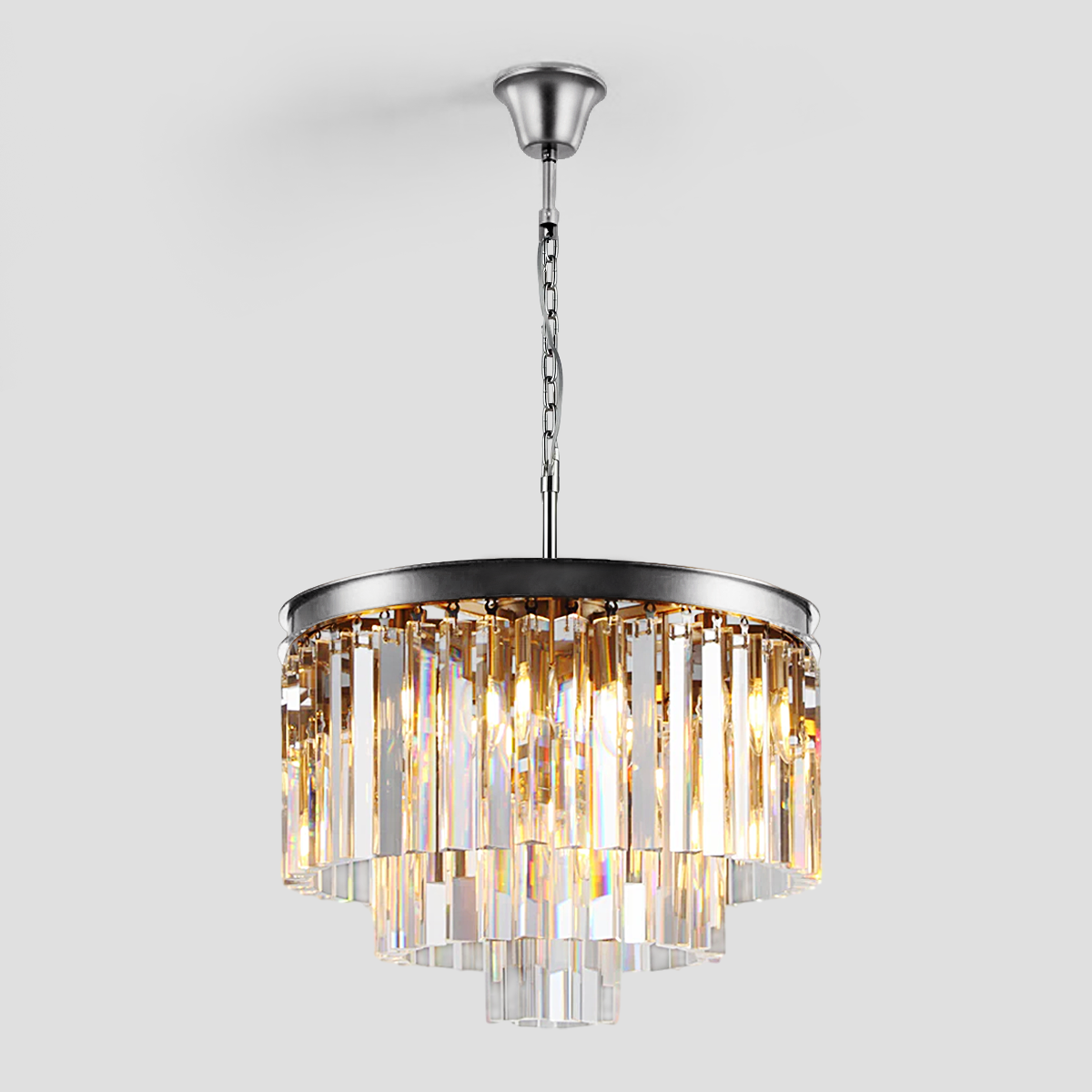 Odeon Crystal Fringe Round Chandelier Collection