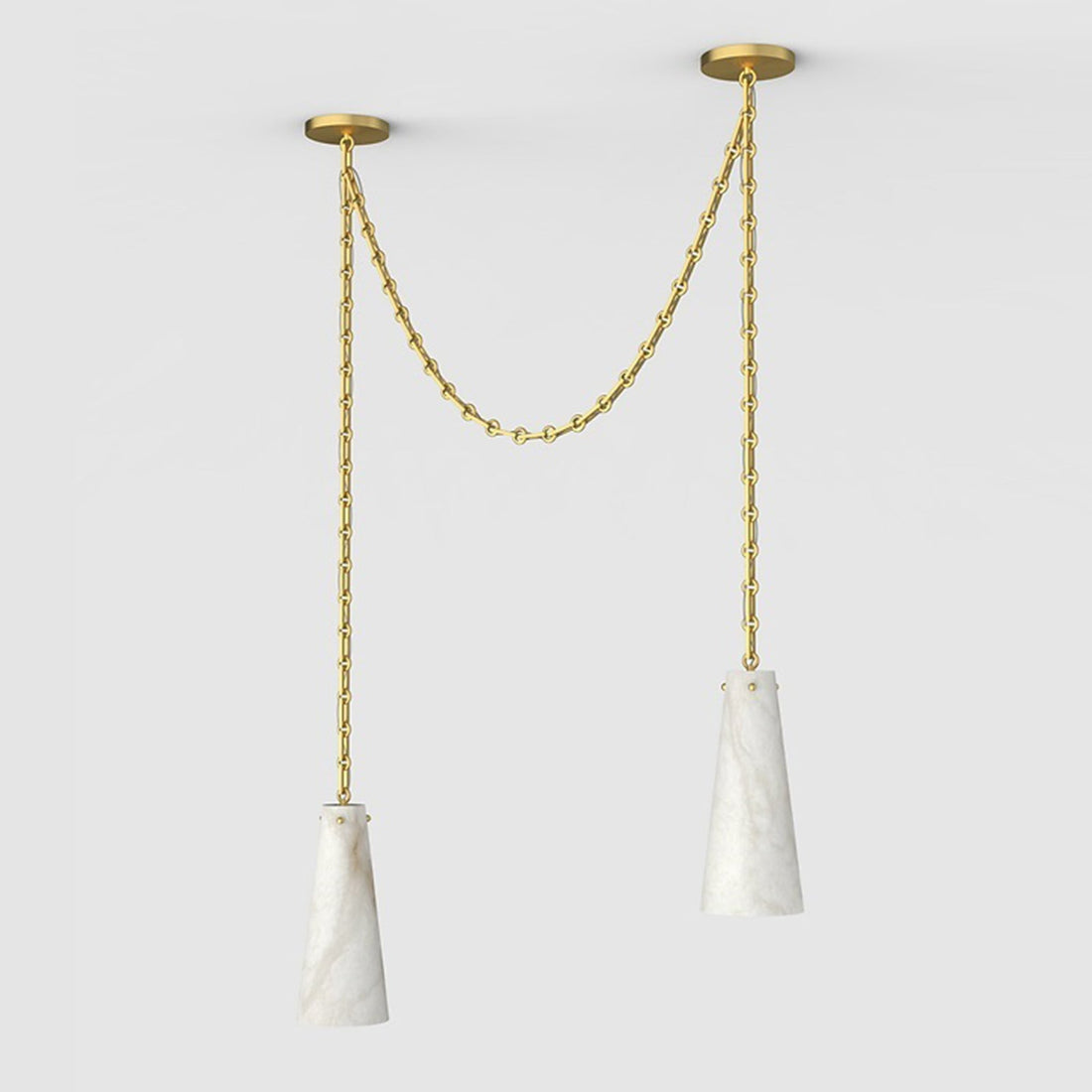 Javad Alabaster Chandelier 2 Light, Modern Alabaster Lamp