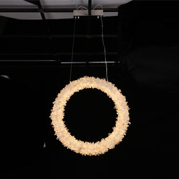 Rosalie Modern Geode Quartz Vertical Hanging Ring Chandelier