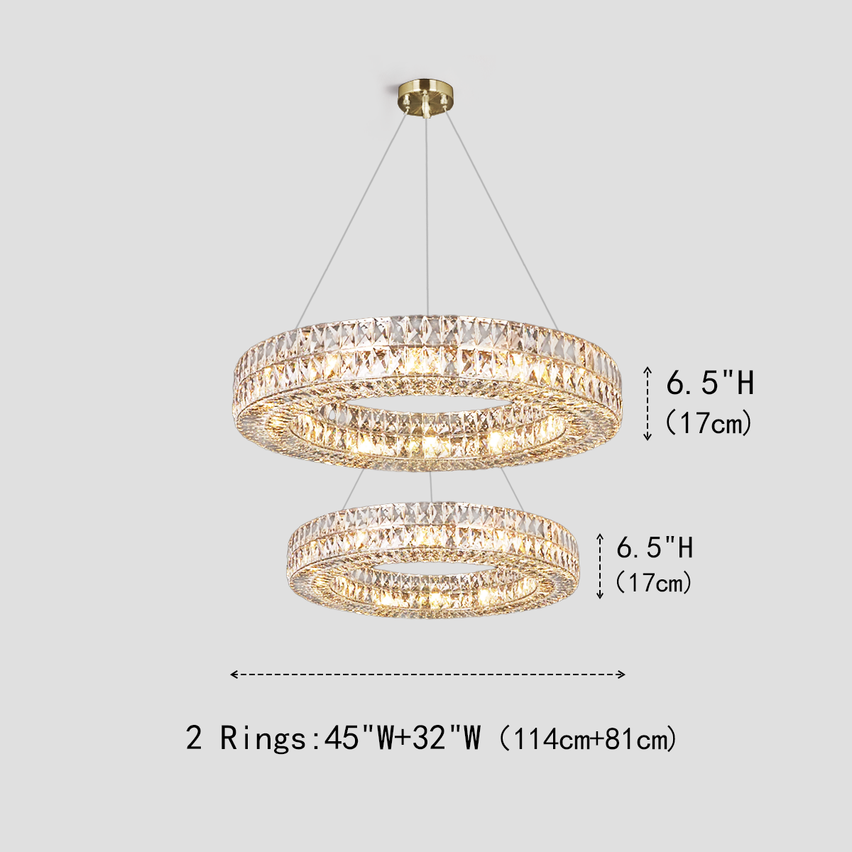 Mia Round Crystal Multi-Ring Chandelier