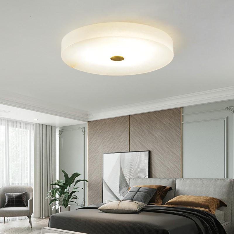 Tanaka Modern Round Alabaster Flush Mounted chandelier