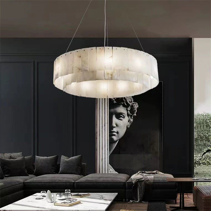 Brenda alabaster 2-Tier Round chandelier