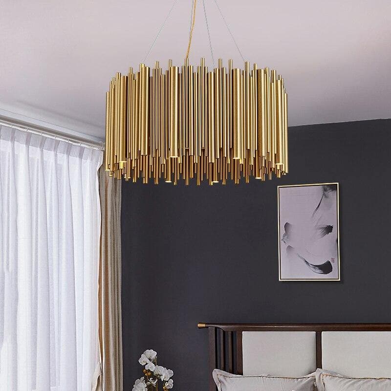 Classic Golden Round Stainless Steel Chandelier Length 24"/32"