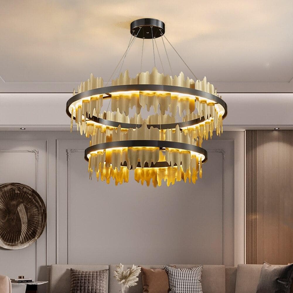 Brushed  Modern Sconce 2-Round Chandelier