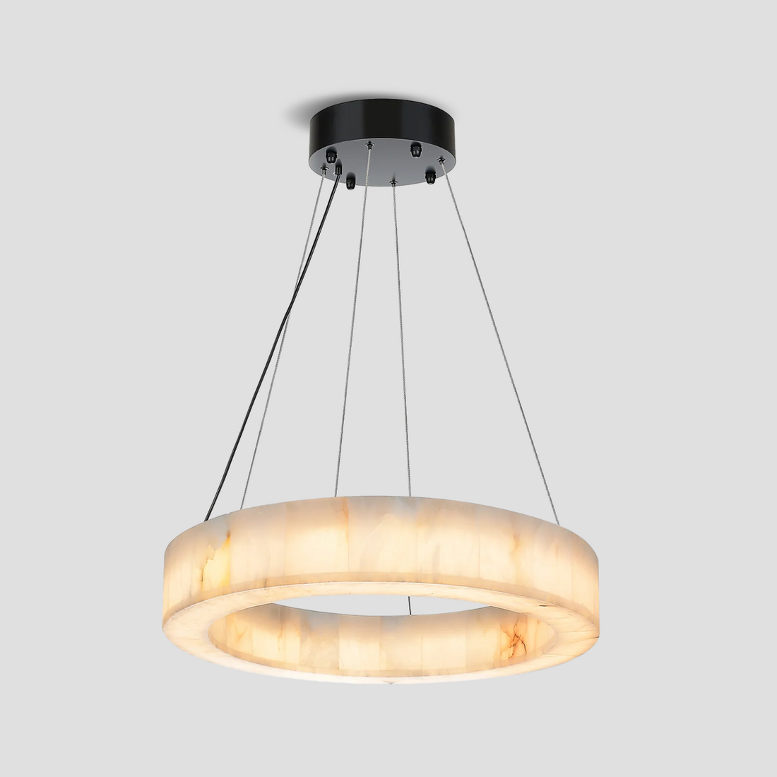 Natural Marble Halo Round Ring Chandelier
