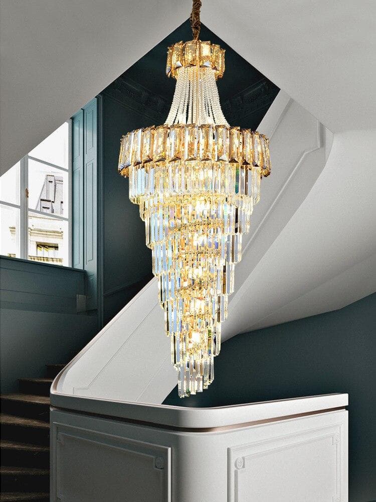 Large Crystal Chandelier Amber / Smoke gray