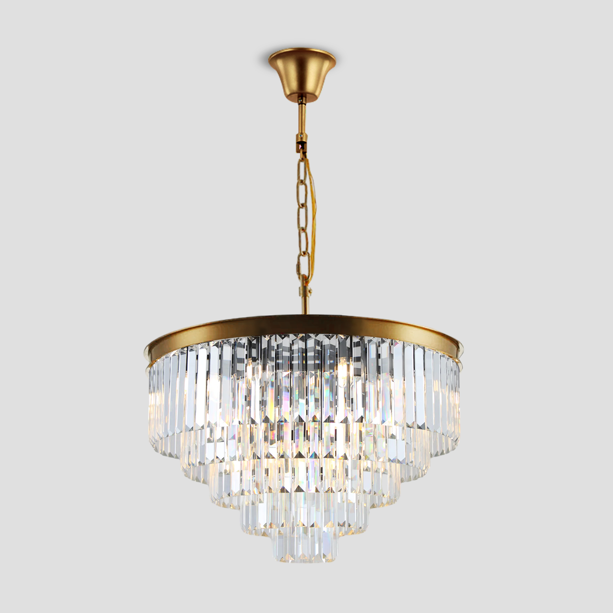 Odeon Crystal Fringe Round Chandelier Collection