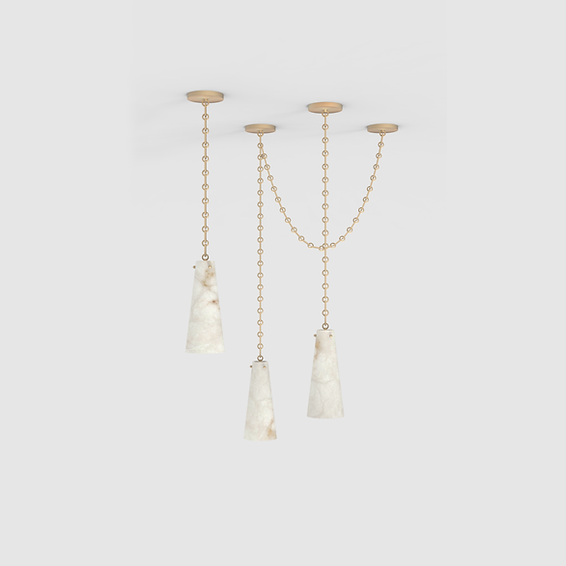 Nohely Contemporary Alabaster Chandelier, Modern Indoor Lamp