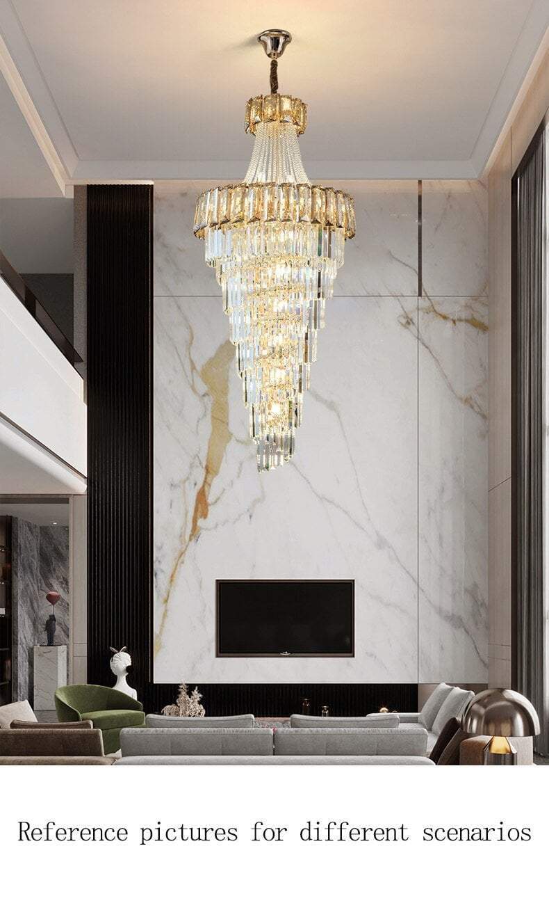 Large Crystal Chandelier Amber / Smoke gray