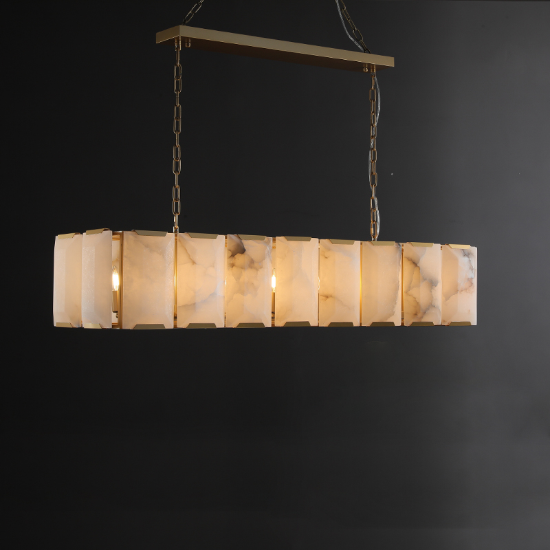 Harlow Calcite Rectangular Chandelier 62"