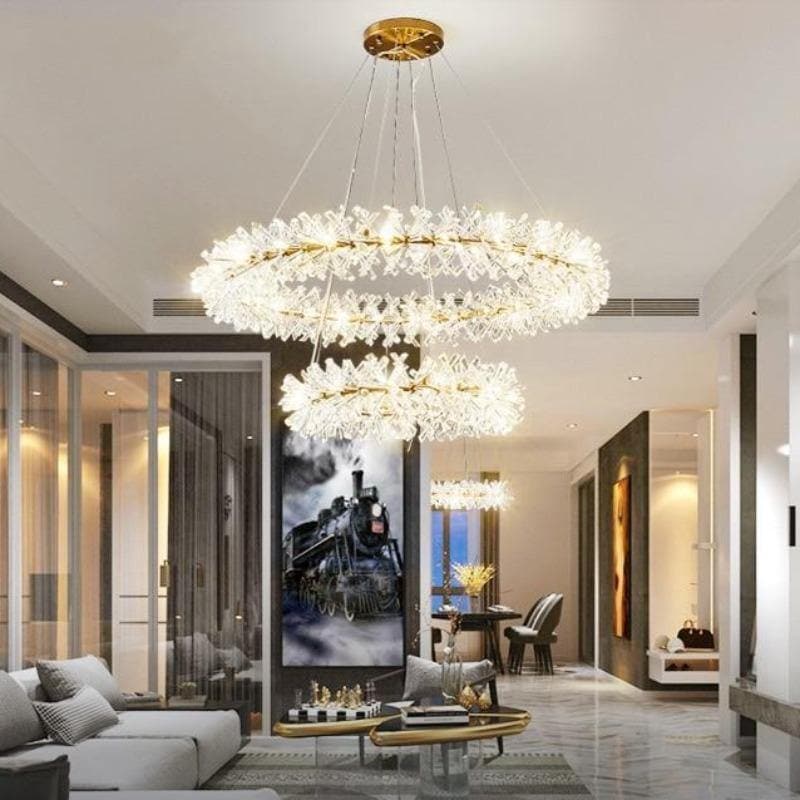 Modern Stylish Double Ring Crystal Chandelier