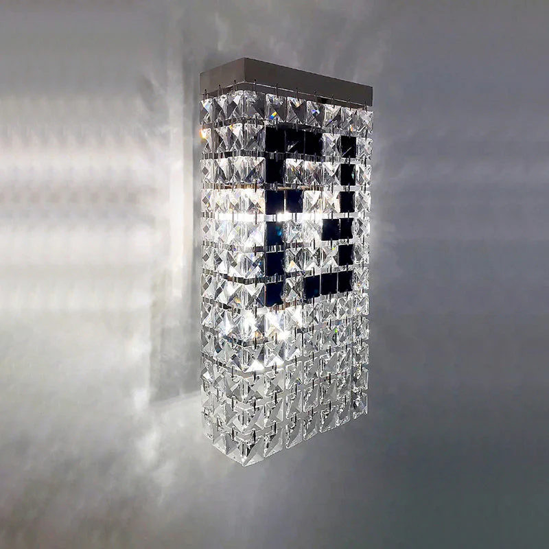 Fendi Modern Crystal Wall Sconce, Wall Light For Bedroom