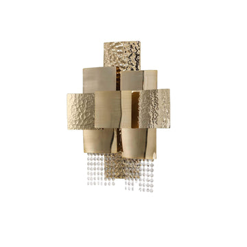 Anastagio Squares Brass Crystal Sconce