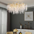 Branch Luxury Long Snowflake Crystal  Chandelier Gold