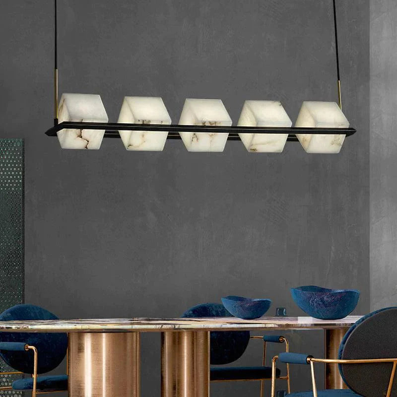 Finn Kitchen Island Alabaster Lamp, Upscale Pendant Lamp