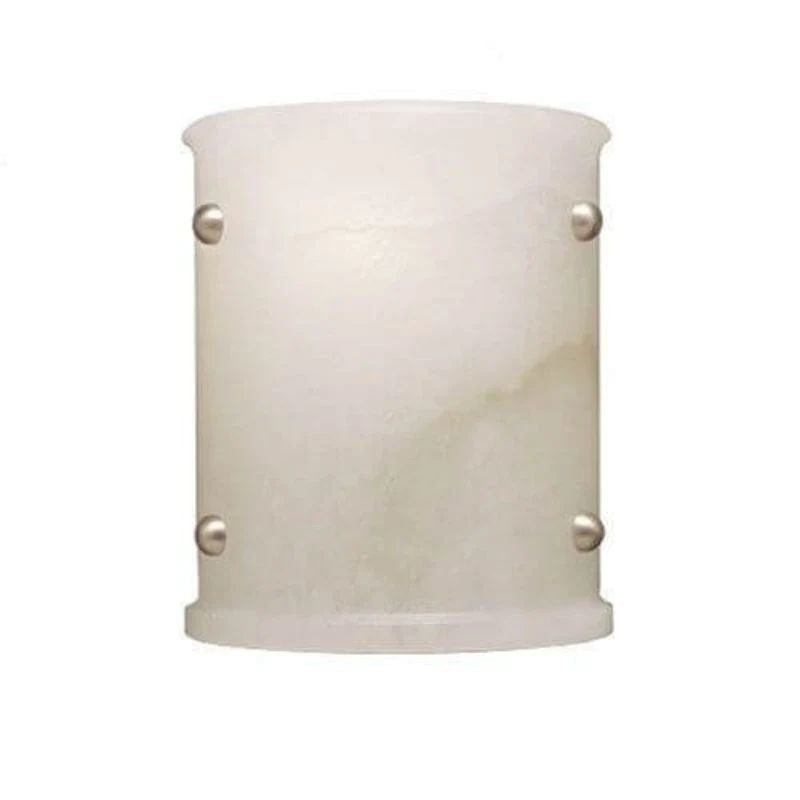 Alabaster Semi-Cylindrical Wall Sconce
