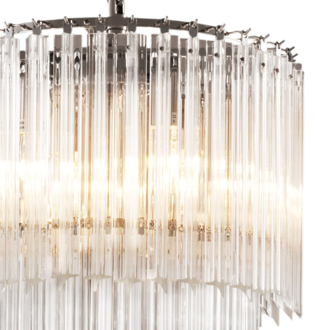 Alpina Modern Glass Chandelier - Nickel