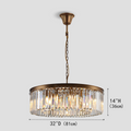 Apex Odeon 1-Tier Round Fringe Crystal Prism Chandelier