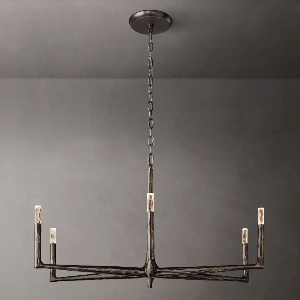 Thaddeus Forged Round Chandelier 48"D