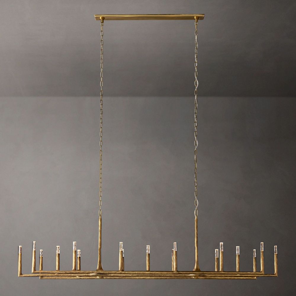 Thaddeus Forged Linear Chandelier 96"D For Dinning Room / Kitchen