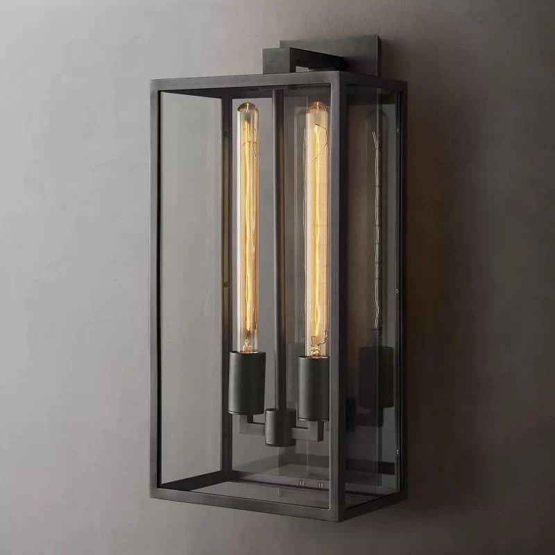 Bianca Outdoor Square Lantern Wall Sconce 21"