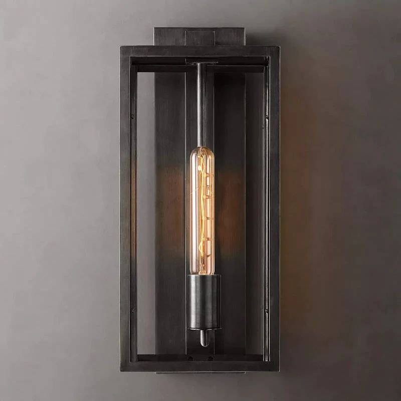 Bianca Outdoor Square Lantern Wall Sconce 18"