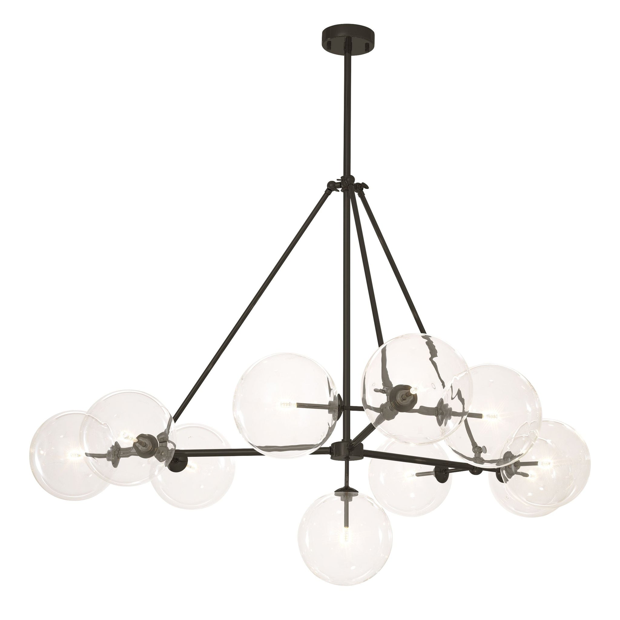 Bermude Modern Glass Chandelier - Bronze/Antique