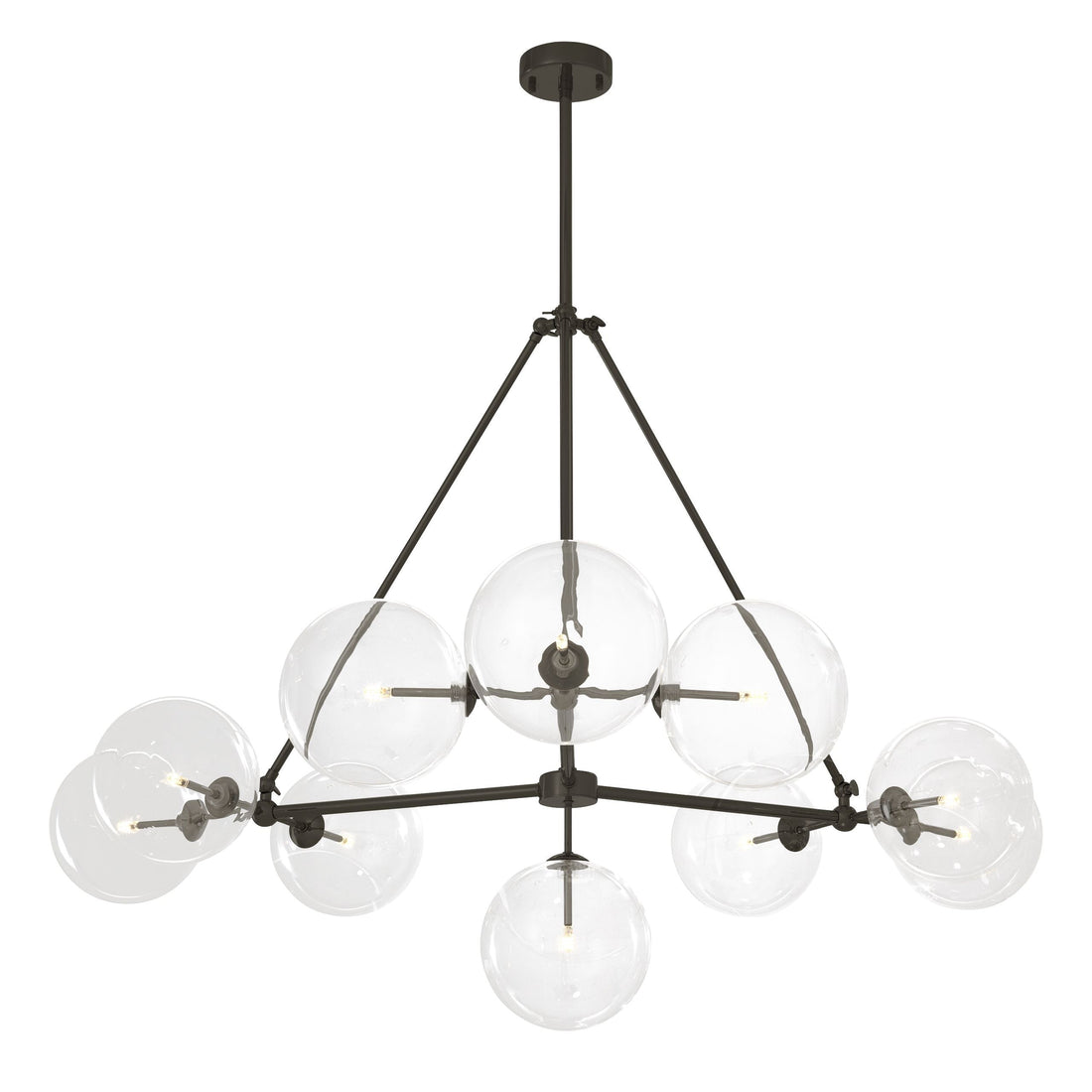 Bermude Modern Glass Chandelier - Bronze/Antique