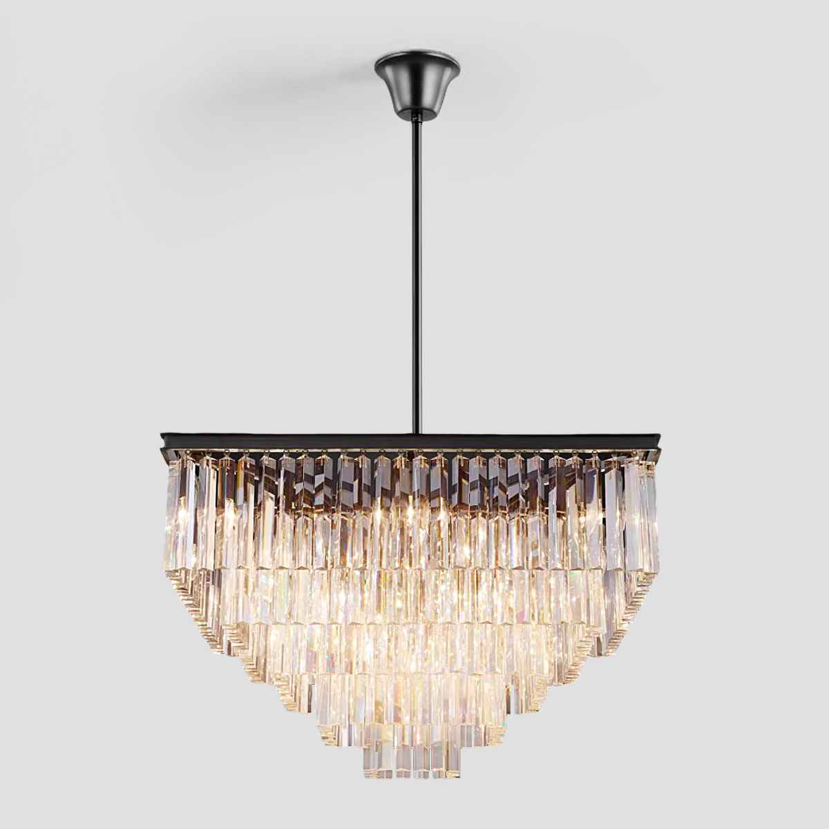 Apex 5-Tier Square Odeon Crystal Chandelier