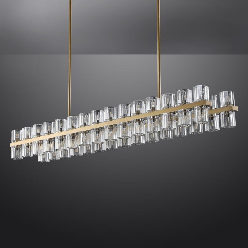 Beliy Crystal Rectangular Chandelier 54" chandeliers for dining room,chandeliers for stairways,chandeliers for foyer,chandeliers for bedrooms,chandeliers for kitchen,chandeliers for living room Rbrights   