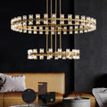 Beliy Crystal Shade Two-Tier Round Chandelier 60