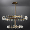 Beliy Crystal Shade Two-Tier Round Chandelier 60