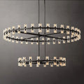 Beliy Crystal Shade Two-Tier Round Chandelier 60