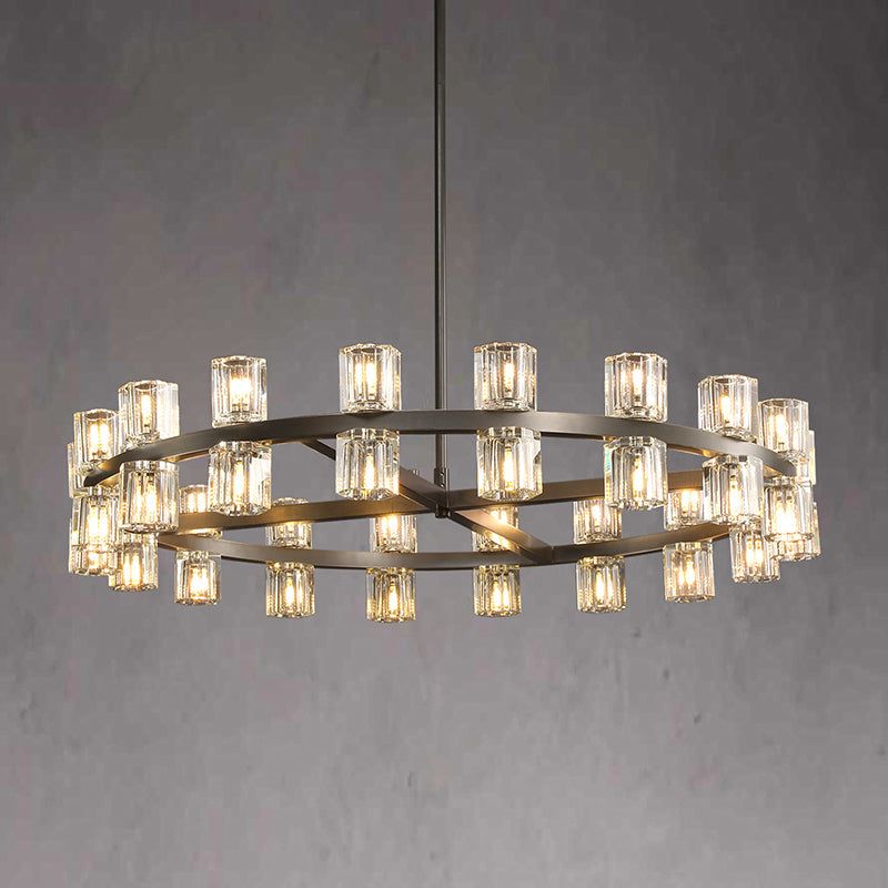 Beliy Crystal Shades Round Chandelier 36" chandeliers for dining room,chandeliers for stairways,chandeliers for foyer,chandeliers for bedrooms,chandeliers for kitchen,chandeliers for living room Rbrights   